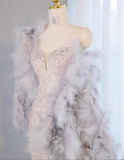 Silver Sweetheart Mermaid Sequins Long Prom Dresses Formal Evening Gowns HZ1024