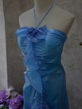 Blue Halter Bodycon Chiffon Short Prom Dresses Gorgeous Party Dress HZ1024