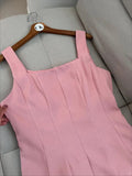 Pink Square Neck A-Line Short Birthday Dress Outdoor Party Outfit HZ1024