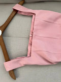 Pink Square Neck A-Line Short Birthday Dress Outdoor Party Outfit HZ1024