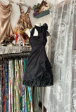 Black Halter Neck A-Line Chiffon Short Party Dresses Birthday Evening Dresses HZ1024