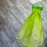 Gradient Green Spaghetti Straps Sheath Chiffon Short Party Dress HZ1024