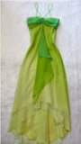 Gradient Green Spaghetti Straps Sheath Chiffon Short Party Dress HZ1024