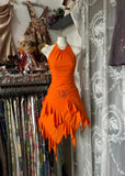 Orange Halter A-Line Short Prom Dresses Party Dress HZ1024