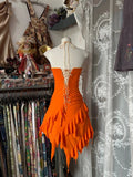 Orange Halter A-Line Short Prom Dresses Party Dress HZ1024