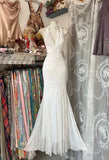 White Halter Sheath Chiffon Long Prom Dresses Vintage Backless Evening Gowns HZ1024