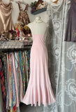 Pink Strapless Sheath Chiffon Prom Dresses, Pleated Evening Gowns HZ1024