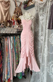 Pink Strapless Sheath Chiffon Prom Dresses, Pleated Evening Gowns HZ1024