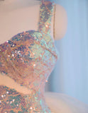 Sweetheart Mermaid Sequin Long Prom Dresses Formal Evening Gowns HZ1024