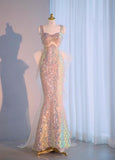 Sweetheart Mermaid Sequin Long Prom Dresses Formal Evening Gowns HZ1024