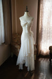 Spaghetti Strap Off-White Sheath Chiffon Long Prom Dresses, Elegant Birthday Party Dresses HZ1024