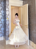 Apricot Spaghetti Straps A-Line Layered Tulle Long Prom Dresses, Sweet 16 Dress HZ1024