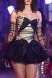 Black Backless A-Line Tulle Short Prom Dresses Sweet 16 Dress HZ1024