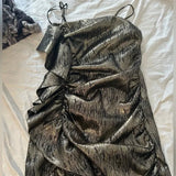 Black Gold Strapless Bodycon Short Party BirthdayDresses Sexy Homecoming Dresses HZ1024