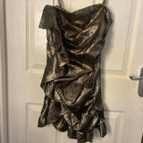 Black Gold Strapless Bodycon Short Party BirthdayDresses Sexy Homecoming Dresses HZ1024