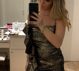 Black Gold Strapless Bodycon Short Party BirthdayDresses Sexy Homecoming Dresses HZ1024