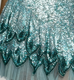 Blue Spaghetti Straps Sheath Sequins Short Evening Dress Party Dress HZ1024