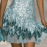 Blue Spaghetti Straps Sheath Sequins Short Evening Dress Party Dress HZ1024