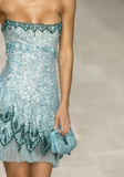 Blue Spaghetti Straps Sheath Sequins Short Evening Dress Party Dress HZ1024