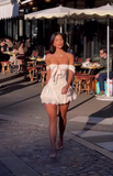 White Off Shoulder Bodycon Satin Short Party Dress Sweet 16 Dress HZ1024