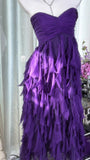 Purple Sweetheart Neck Sheath Chiffon Short Prom Dresses Sweet Birthday Party Dress HZ1024
