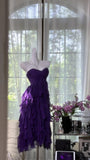 Purple Sweetheart Neck Sheath Chiffon Short Prom Dresses Sweet Birthday Party Dress HZ1024