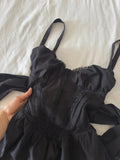 Black Thin Strap A-Line Short Prom Dresses Birthday Party Dress HZ1024