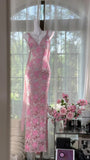 V-Neck Sheath Tulle Beaded Long Prom Dresses Gorgous Backless Evening Gowns HZ1024