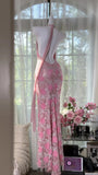 V-Neck Sheath Tulle Beaded Long Prom Dresses Gorgous Backless Evening Gowns HZ1024