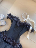 Off-the-shoulder Tulle Applique Short Ball Gown Fashion Party Dress HZ1024