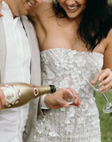 Bodycon Strapless Beaded Short Outdoor Party Dress Fashion Wedding Dress HZ1024