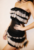 Black Bodycon Strapless Short Lace Party Dress Homecoming Dress HZ1024