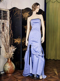 Mermaid Strapless Satin Long Prom Dresses, Elegant Formal Evening Gowns HZ1024
