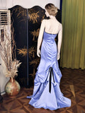 Mermaid Strapless Satin Long Prom Dresses, Elegant Formal Evening Gowns HZ1024