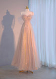 Sweetheart Neck A-Line Tulle Sequin Long Prom Dresses, Sweet 16 Dress HZ1024