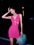 V-neck Sheath Fashion Party Dress Sweet Homecoming Dress HZ1024