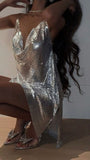 Gold Sheath Spaghetti Strap Backless Short Evening Dress, Fashion Party Dress HZ1024