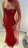 Green Sheath Strapless Satin Long Prom Dresses, Rhinestone Formal Evening Dresses HZ1024