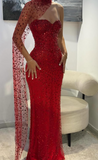 Green Sheath Strapless Satin Long Prom Dresses, Rhinestone Formal Evening Dresses HZ1024