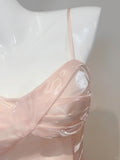Pink Spaghetti Strap A-Line Satin Long Prom Dresses, Sweet 16 Dress HZ1024