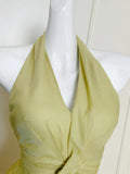 Green Halter Neck A-Line Chiffon Ruffles Long Prom Dresses, Sweet 16 Dress HZ1024