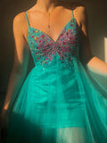 Spaghetti Strap A-Line Tulle Beading Short Prom Dresses Sweet Homecoming Dress HZ1024