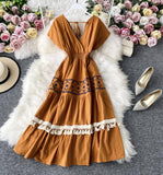 V Neck Short Dress Fashion Dress HZ1024