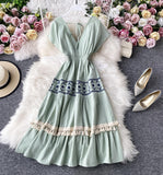 V Neck Short Dress Fashion Dress HZ1024