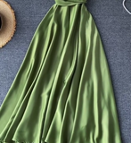 Green Formal Dresses Backless High Waist Party Dresses HZ1024