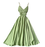 Green Formal Dresses Backless High Waist Party Dresses HZ1024