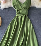 Green Formal Dresses Backless High Waist Party Dresses HZ1024