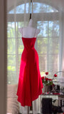 Red V-neck Sheath Chiffon Short Party Dress, Retro Prom Dresses HZ1024