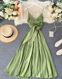 Green Formal Dresses Backless High Waist Party Dresses HZ1024