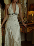V-neck A-Line Satin Polka Dot Short Party Dress, Sweet 16 Dress HZ1024